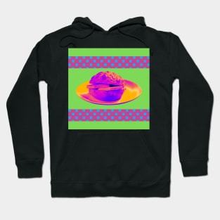 Pineapple Bun - Funky Hong Kong Street Food - Pop Art Neon Purple with Lime Green Hoodie